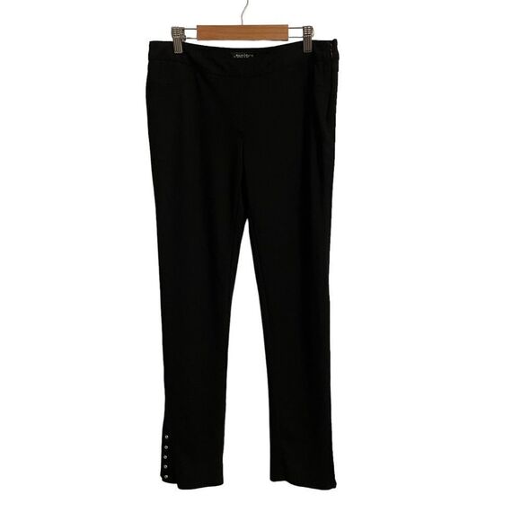 White House Black Market Black Button Ankle Side Zip Rayon Spandex Blend Pants - Picture 1 of 7